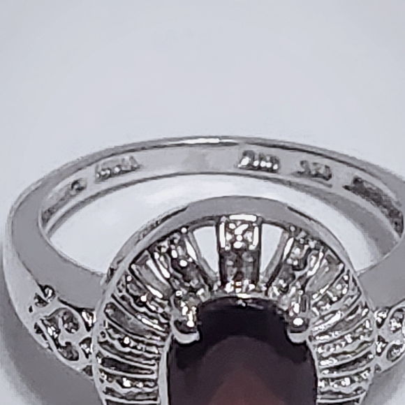 2.00 ct Garnet Sterling Silver Filigree Ring size 7 - Picture 10 of 11